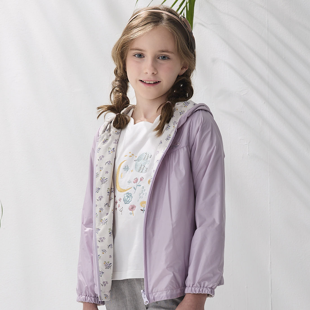 PIPPY 優雅雙面穿連帽外套 紫