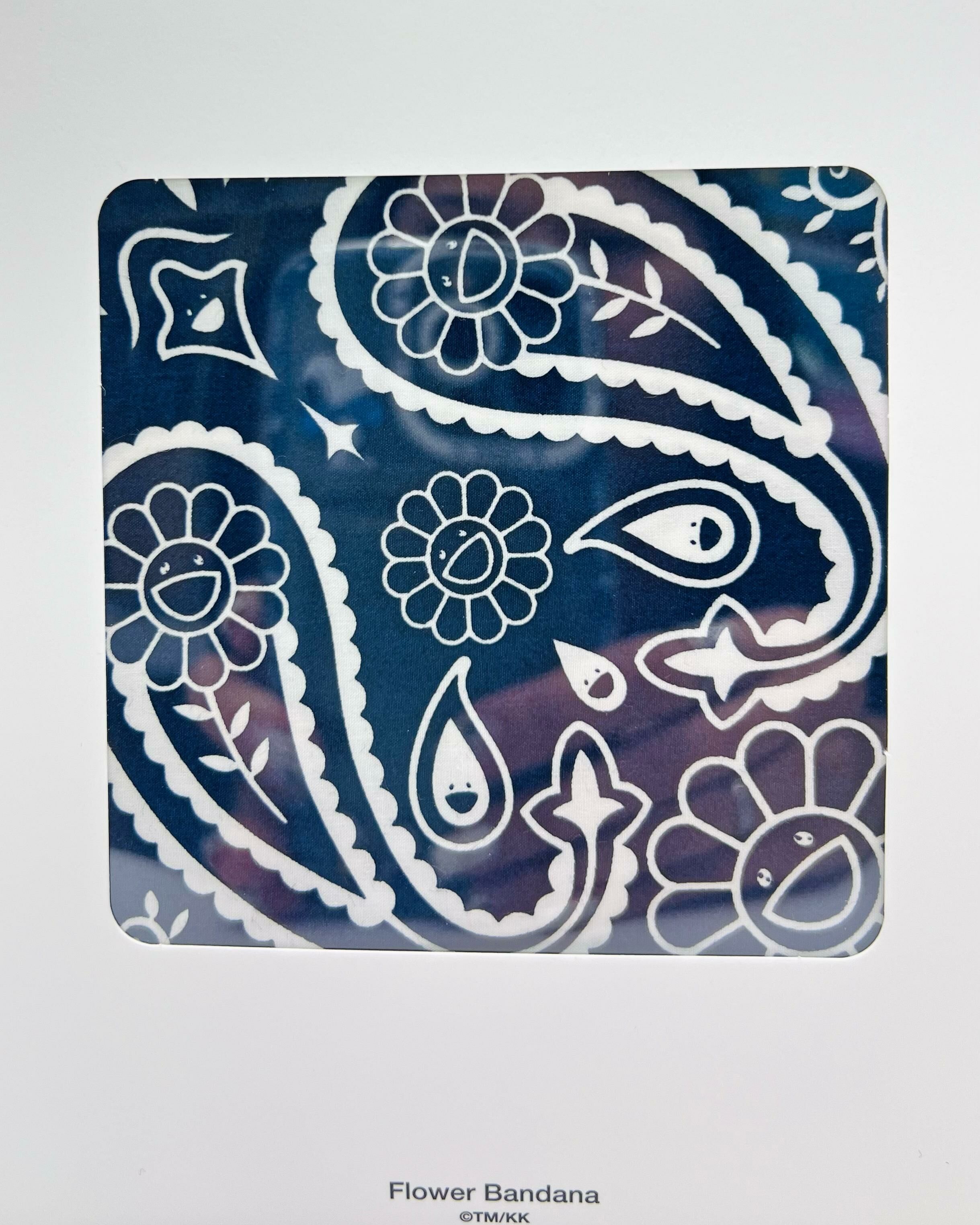 Tonari no Zingaro Flower Paisley Bandana 50cm - Navy