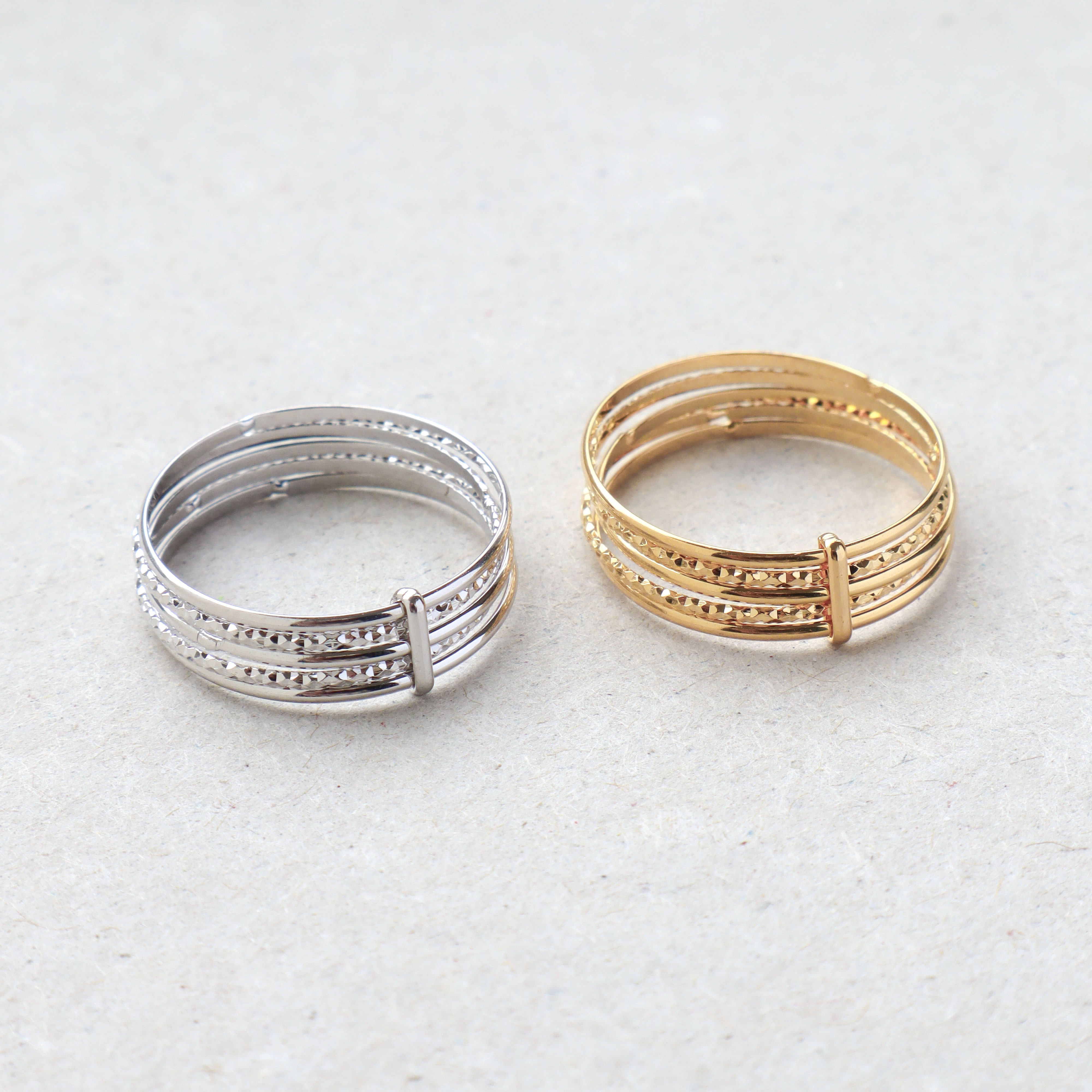 Silver/閃銀系列-多環層次戒指