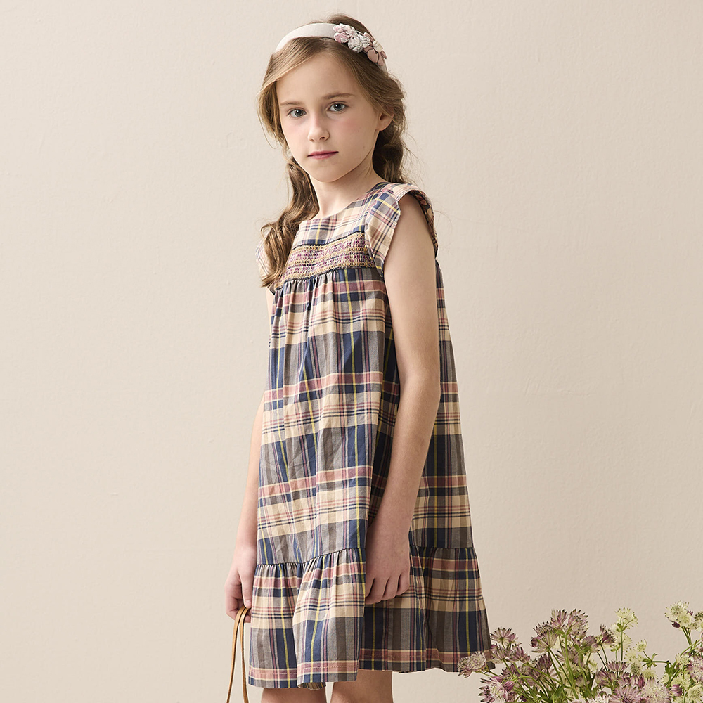 PIPPY 經典格紋純棉洋裝 紫