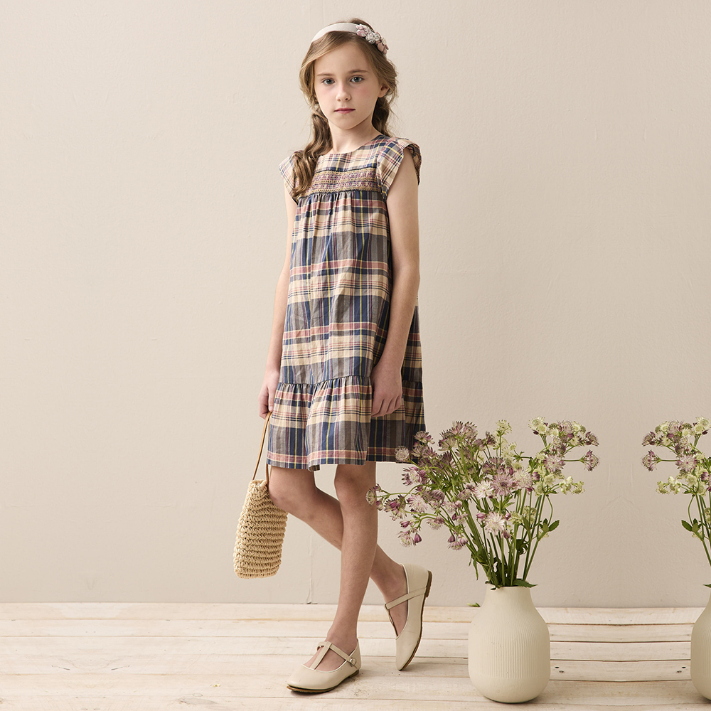 PIPPY 經典格紋純棉洋裝 紫