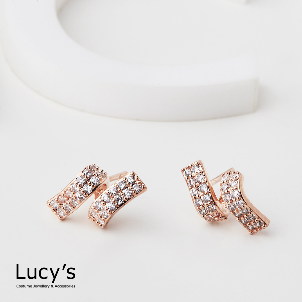 鑲鑽緞帶 耳環 (116858)