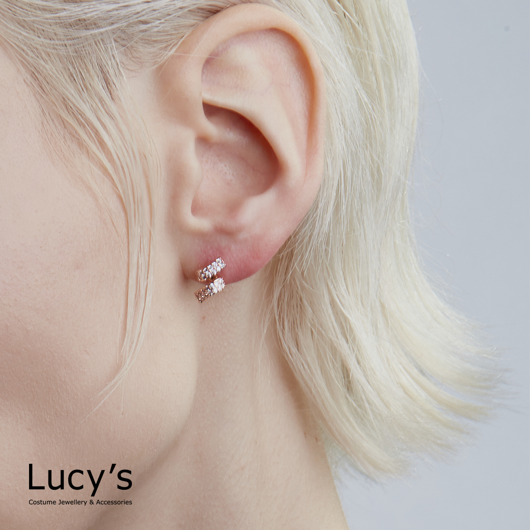 鑲鑽緞帶 耳環 (116858)