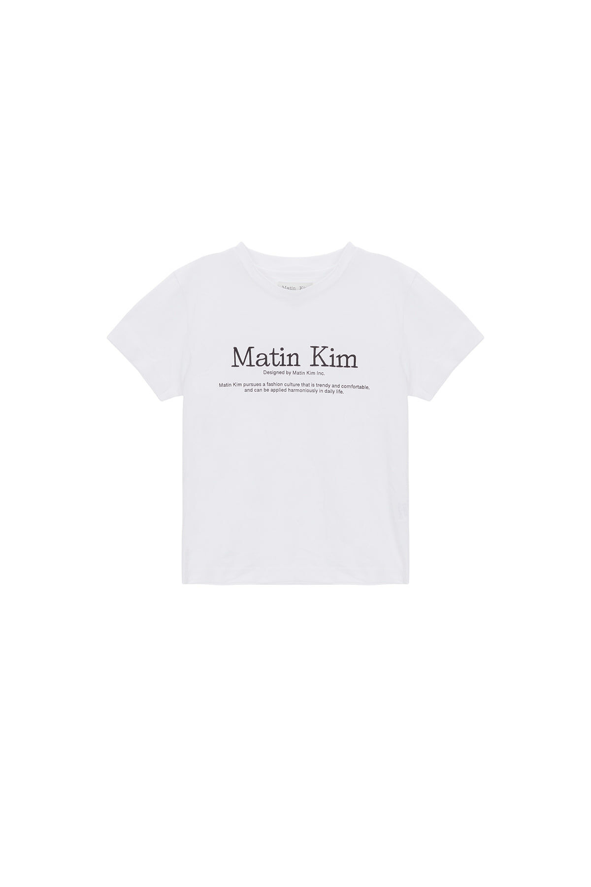 MATIN品牌理念LOGO短版上衣 白色