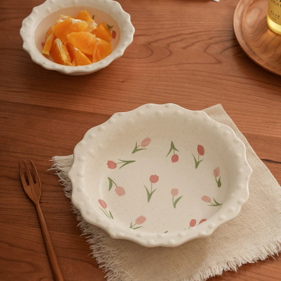 《5705》復古法式簡約風鬱金香珠點餐盤