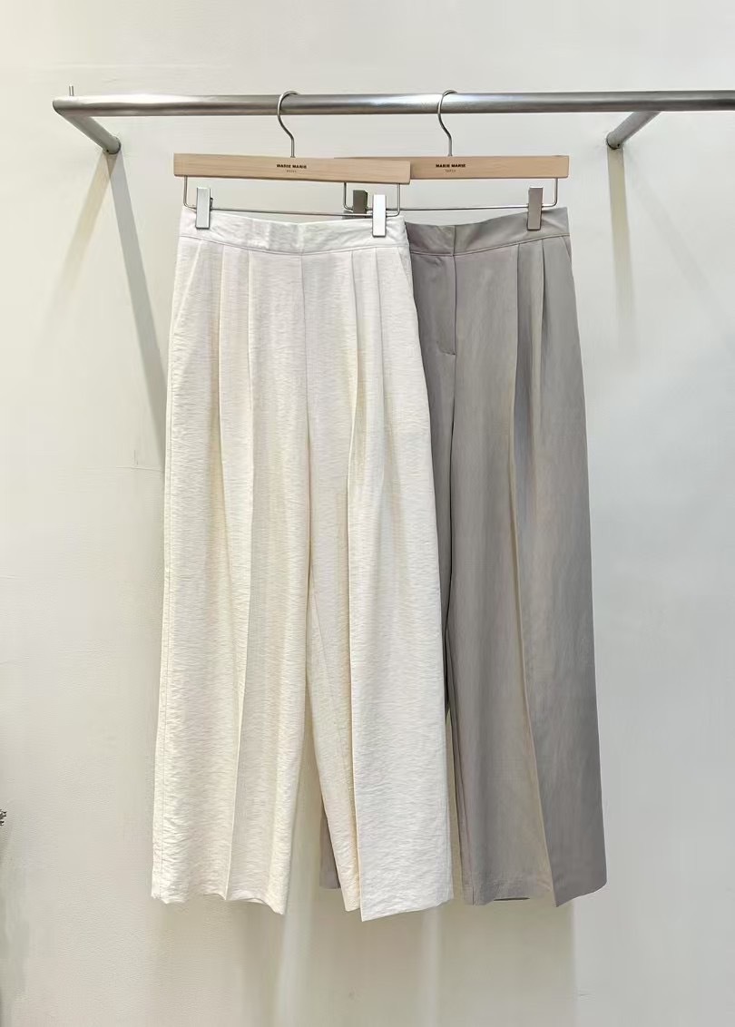 亞麻混紡直筒褲