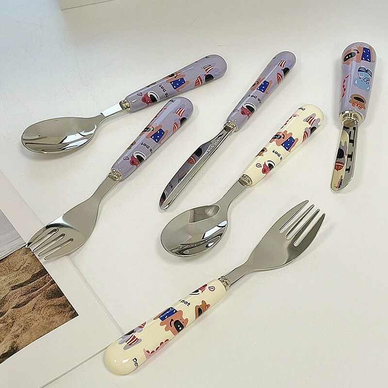 《5706》兒童可愛奶油插圖304不鏽鋼餐具