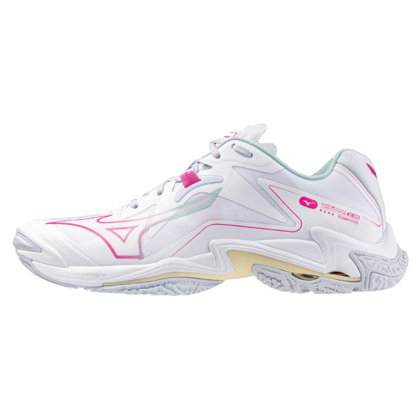 MIZUNO WAVE LIGHTNING Z8 排球鞋 白粉紅色