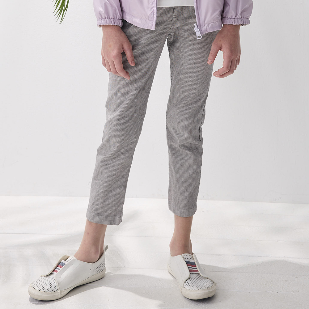 PIPPY簡約百搭棉質彈性長褲 灰