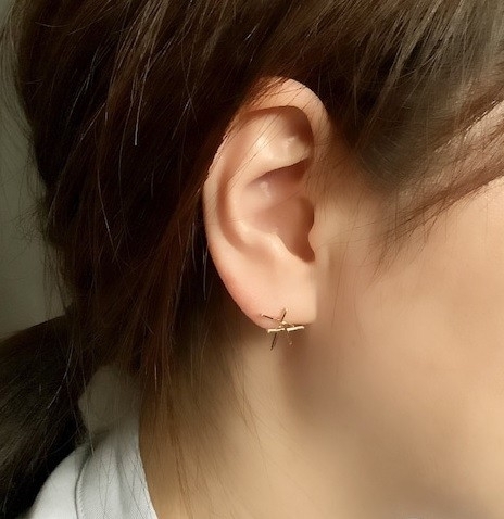 [KIRAN] 立體線條耳環 | 14KGF