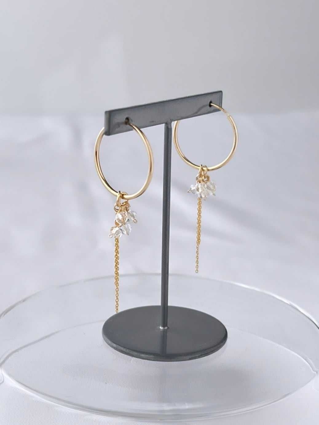 [KIRAN] 水晶掛墜耳環 | 14KGF