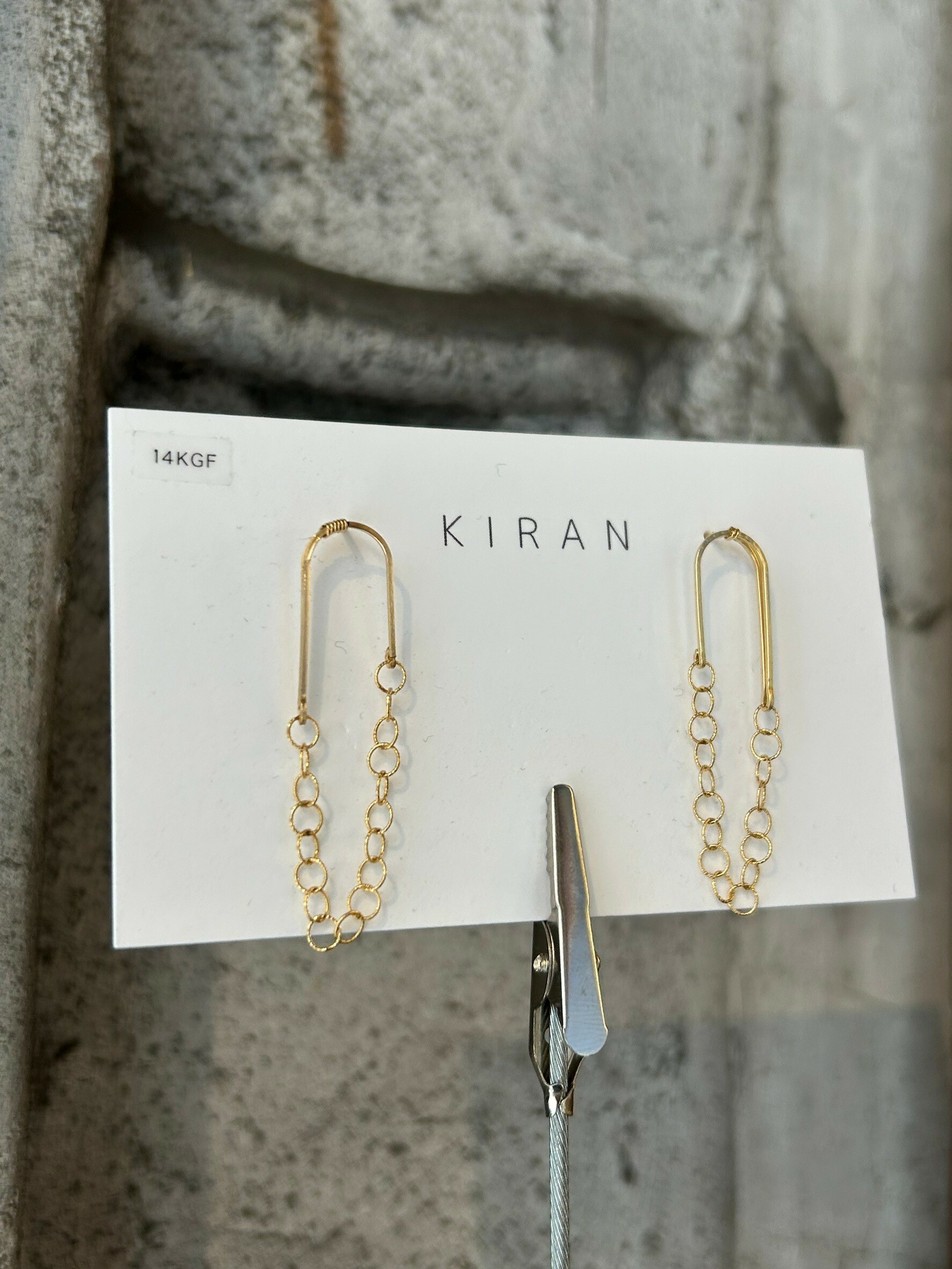 [KIRAN] 鍊條設計耳環 | 14KGF