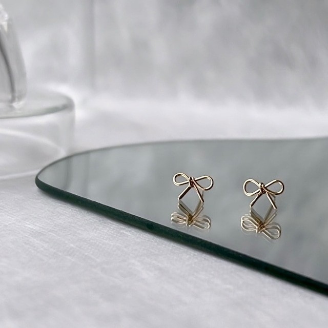 [KIRAN] 蝴蝶結耳環 | 14KGF