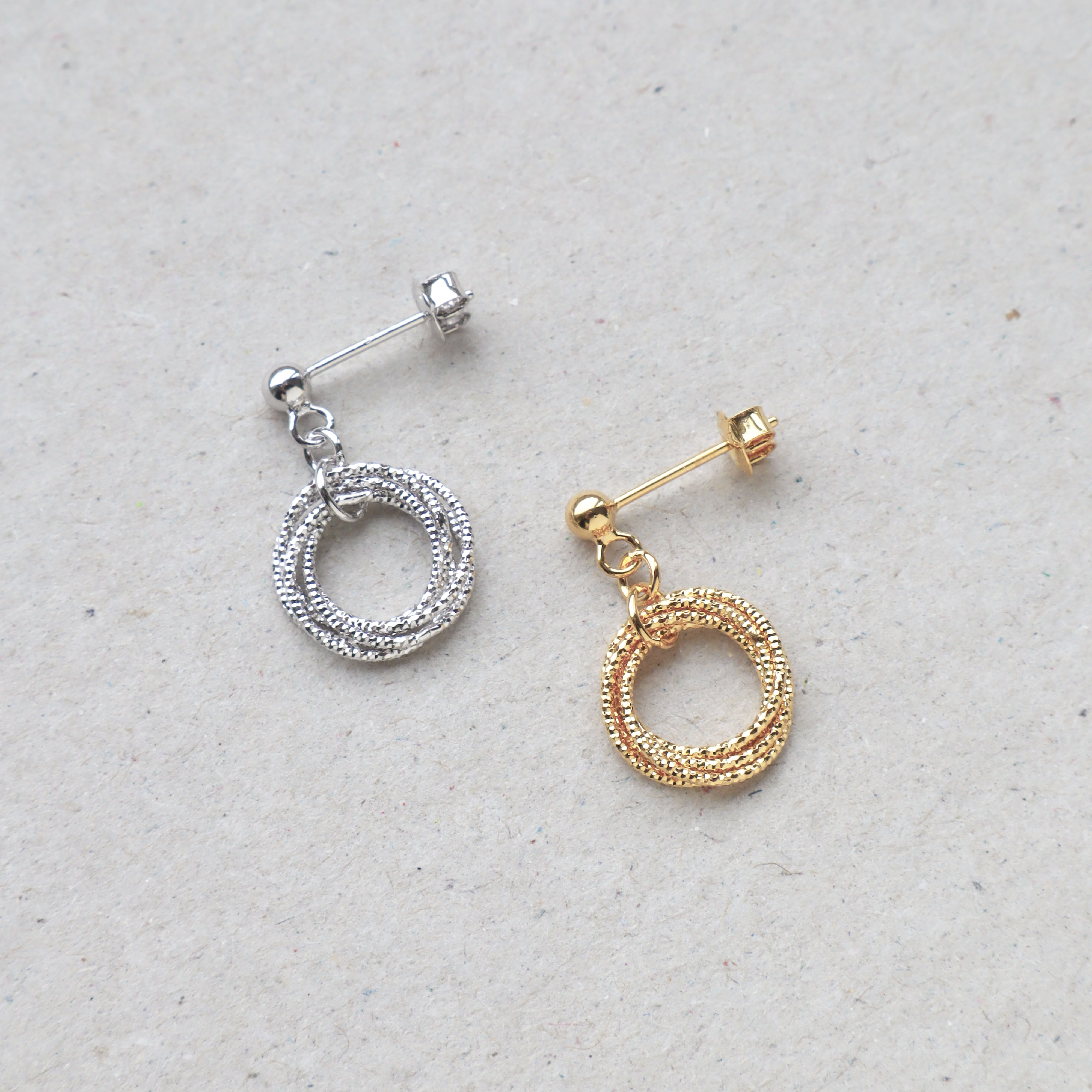 Silver/閃銀系列-多層搖擺圓圈耳環