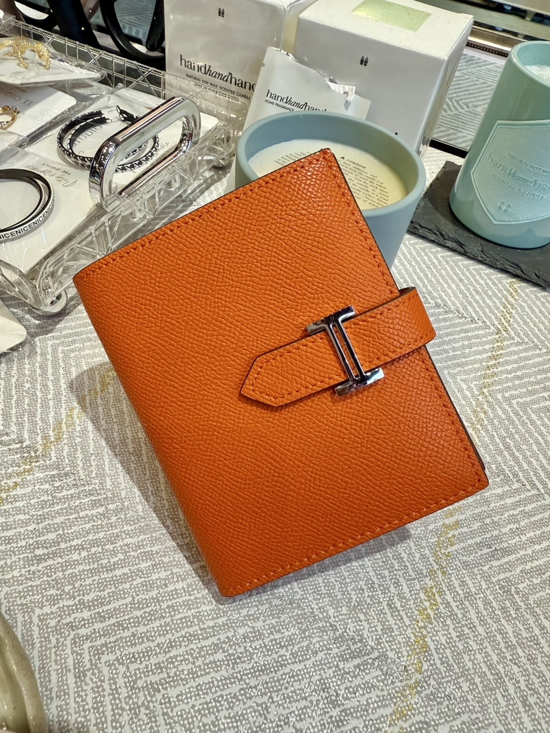 手掌紋真皮短夾