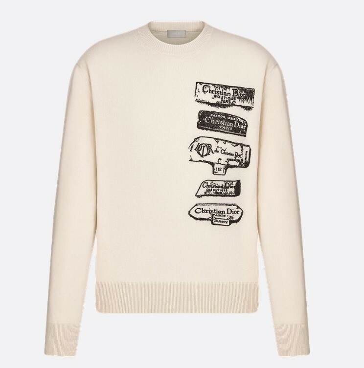 CCD08042 DIOR Archives Labels 毛衣白色 #513M663A2007_C089 (E)