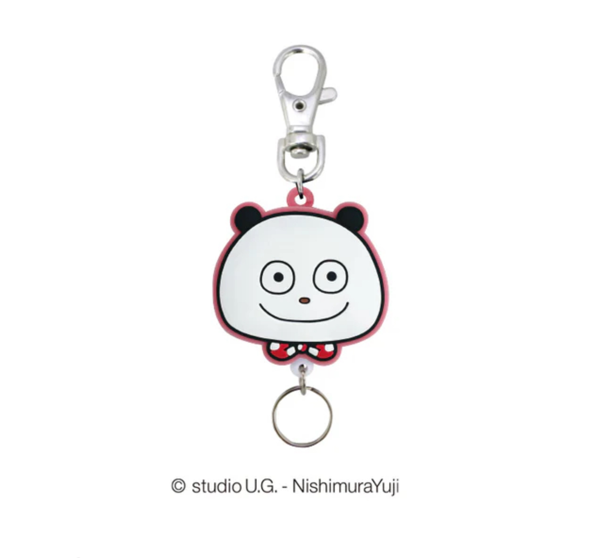 開心熊貓拉繩鑰匙圈