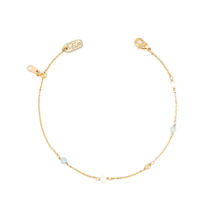 三月誕生石 • 風信子 • 重生的愛 – 珍珠海藍寶 – 手鍊