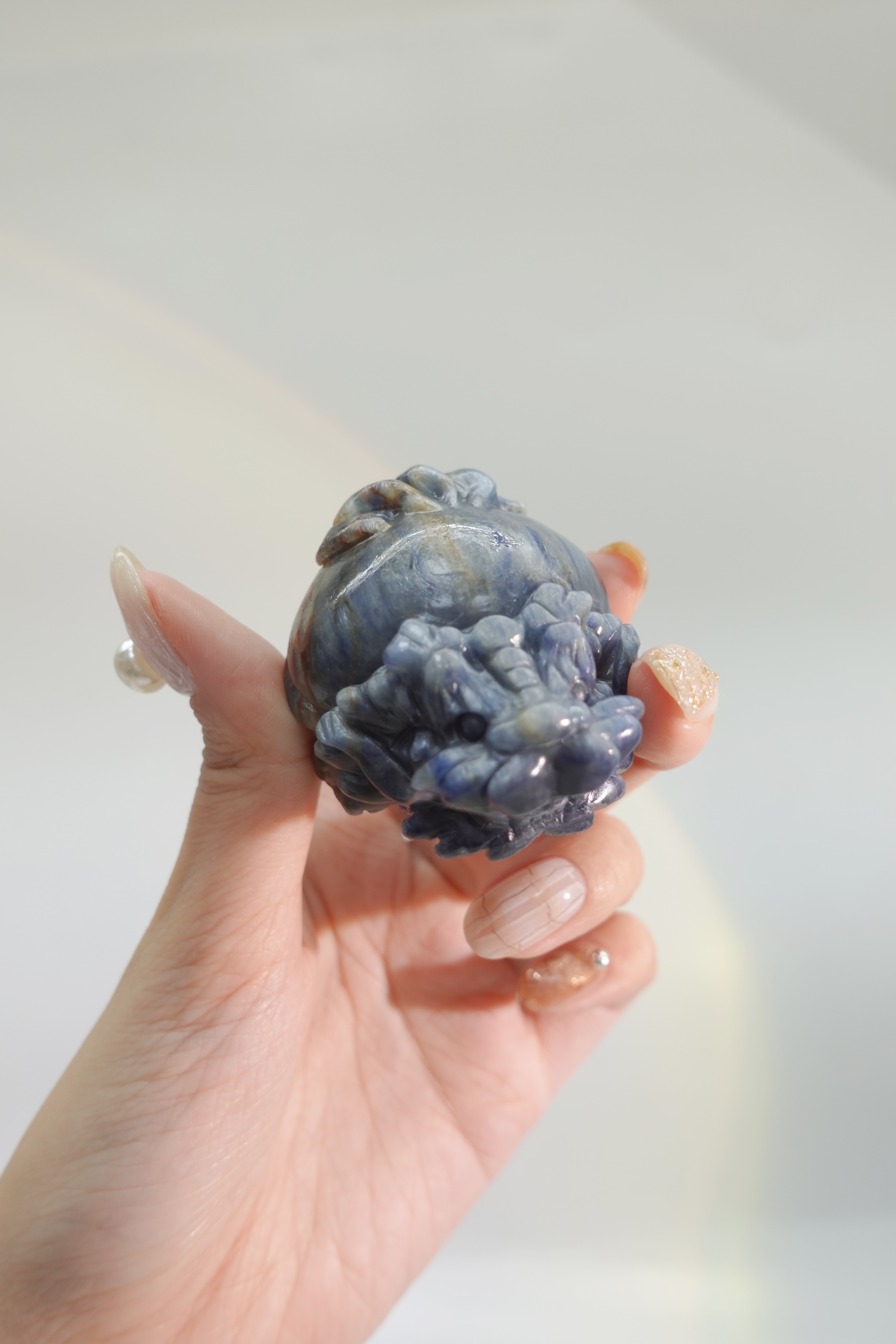 有貓眼金屬光！大漂亮藍晶石龍龜