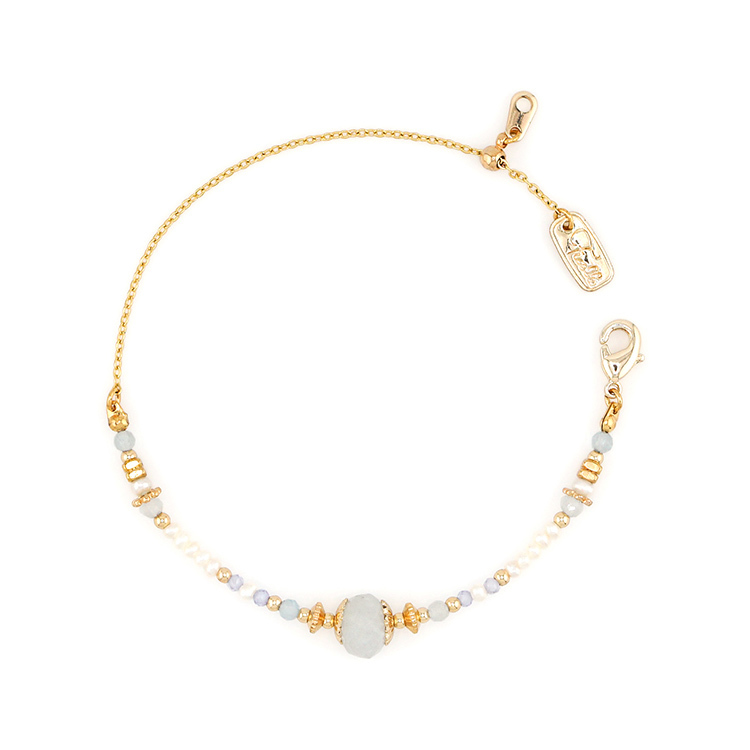 三月誕生石 • 小飛燕草 • 自由 – 海藍寶 – 手鍊