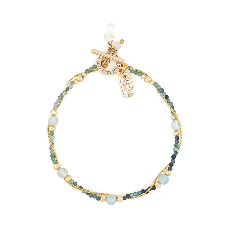 三月誕生石 • 牽牛花 • 短暫的愛 – 碧璽海藍寶 – 手鍊