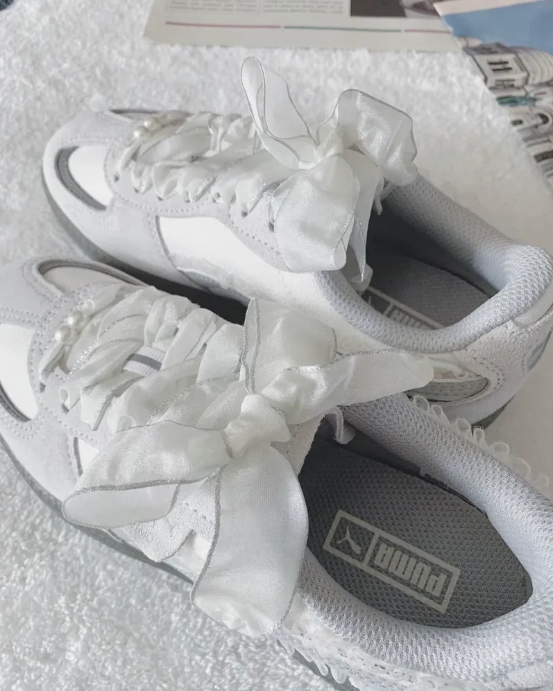 <在逃公主蕾絲鞋🤍> Puma Palermo 蕾絲 芭蕾 德訓鞋 迷霧灰 401286-01