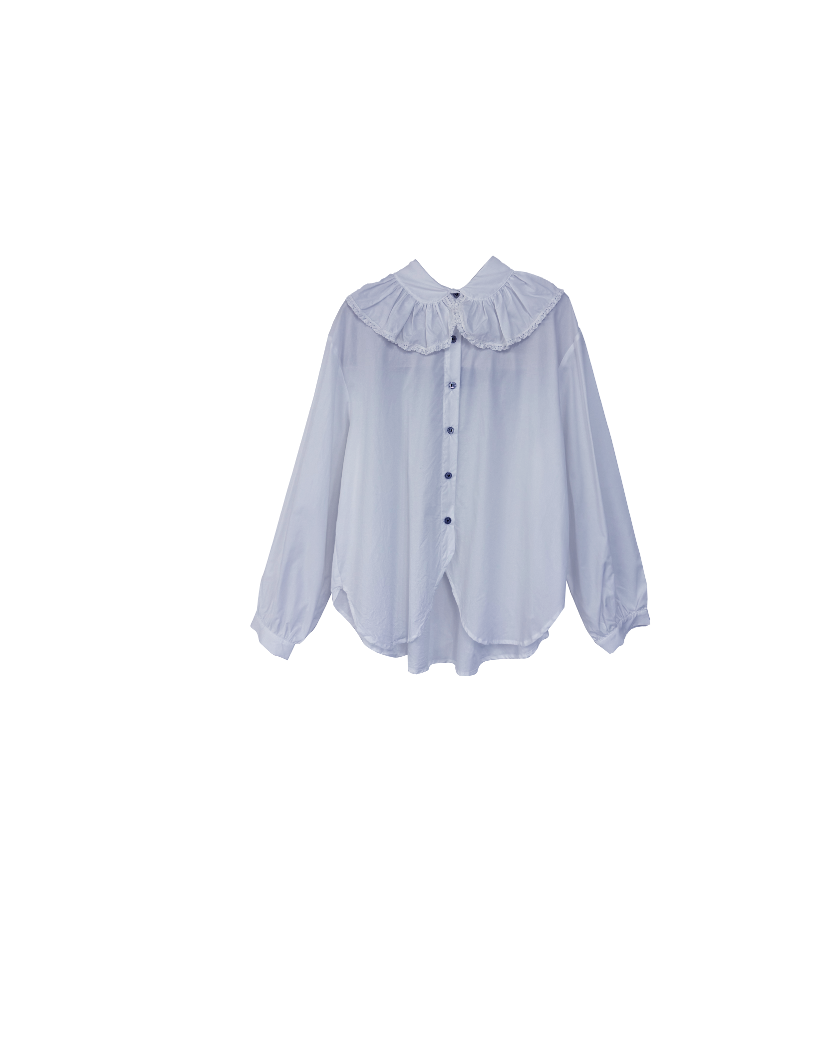 褶褶娃領黑鈕恤衫