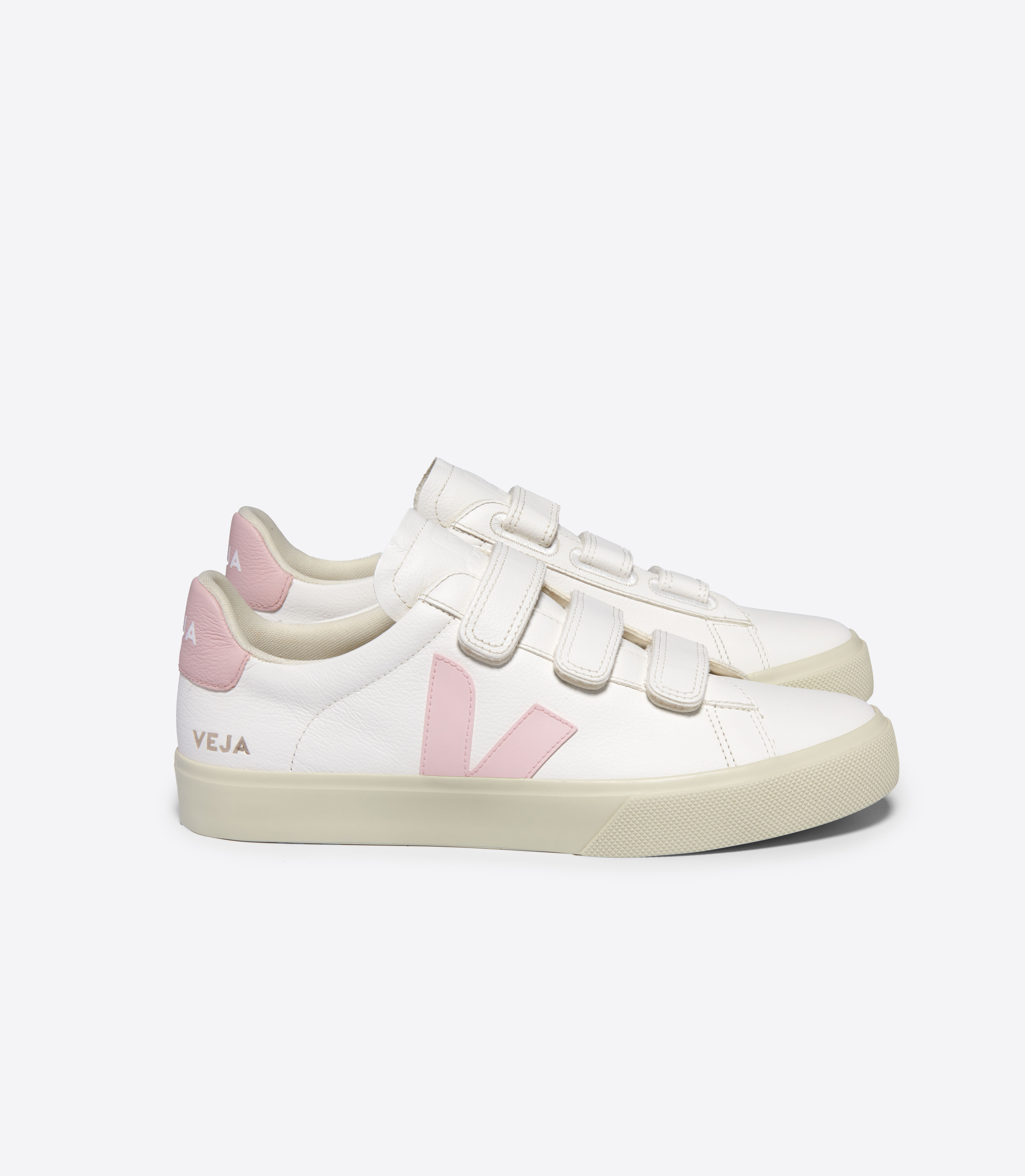 VEJA 魔鬼氈小白鞋｜RECIFE (白/粉色)