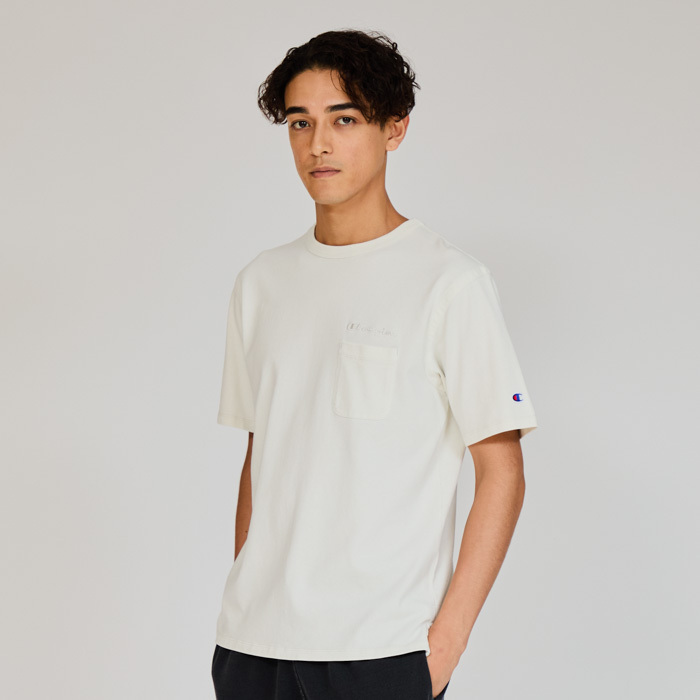 男款-CASUAL 口袋刺繡短袖TEE-淺灰色（C3-B325-03P）