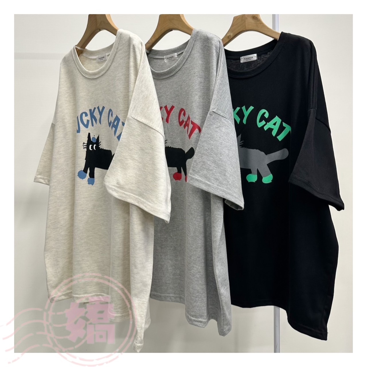 K21010拚色襪貓咪踢(燕麥'灰'黑)