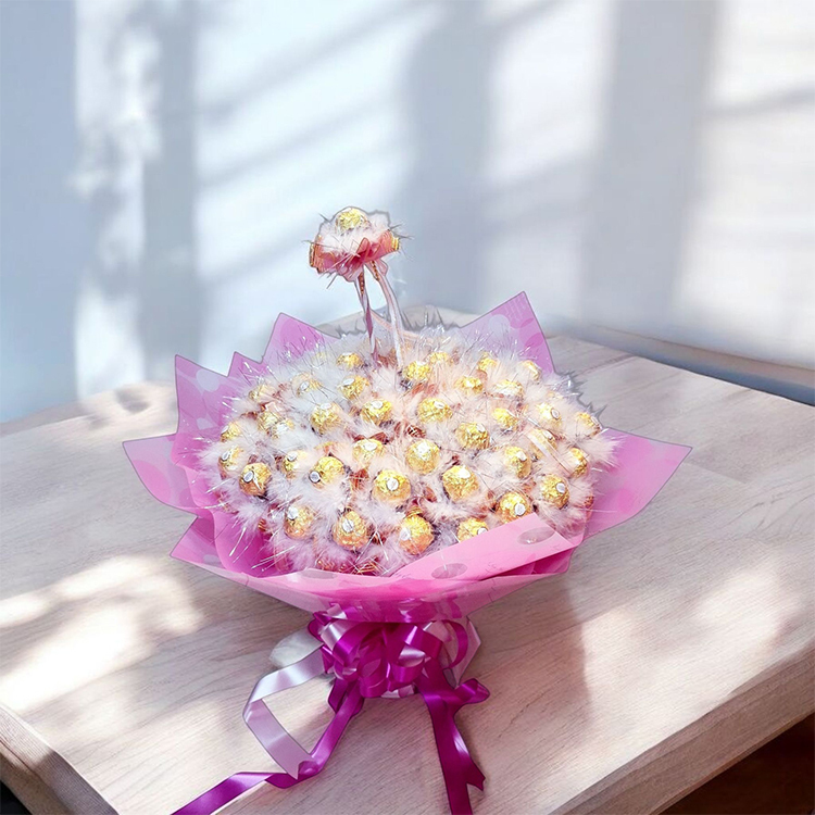 單支羽毛金莎花,羽毛金莎分享花束,feather_Ferrero-Rocher-chocolate-shared-bouquet,可抽取式金莎花束