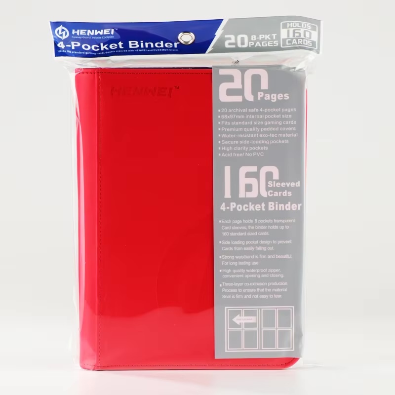 HENWEI Game Card Binder 4 Pocket-red