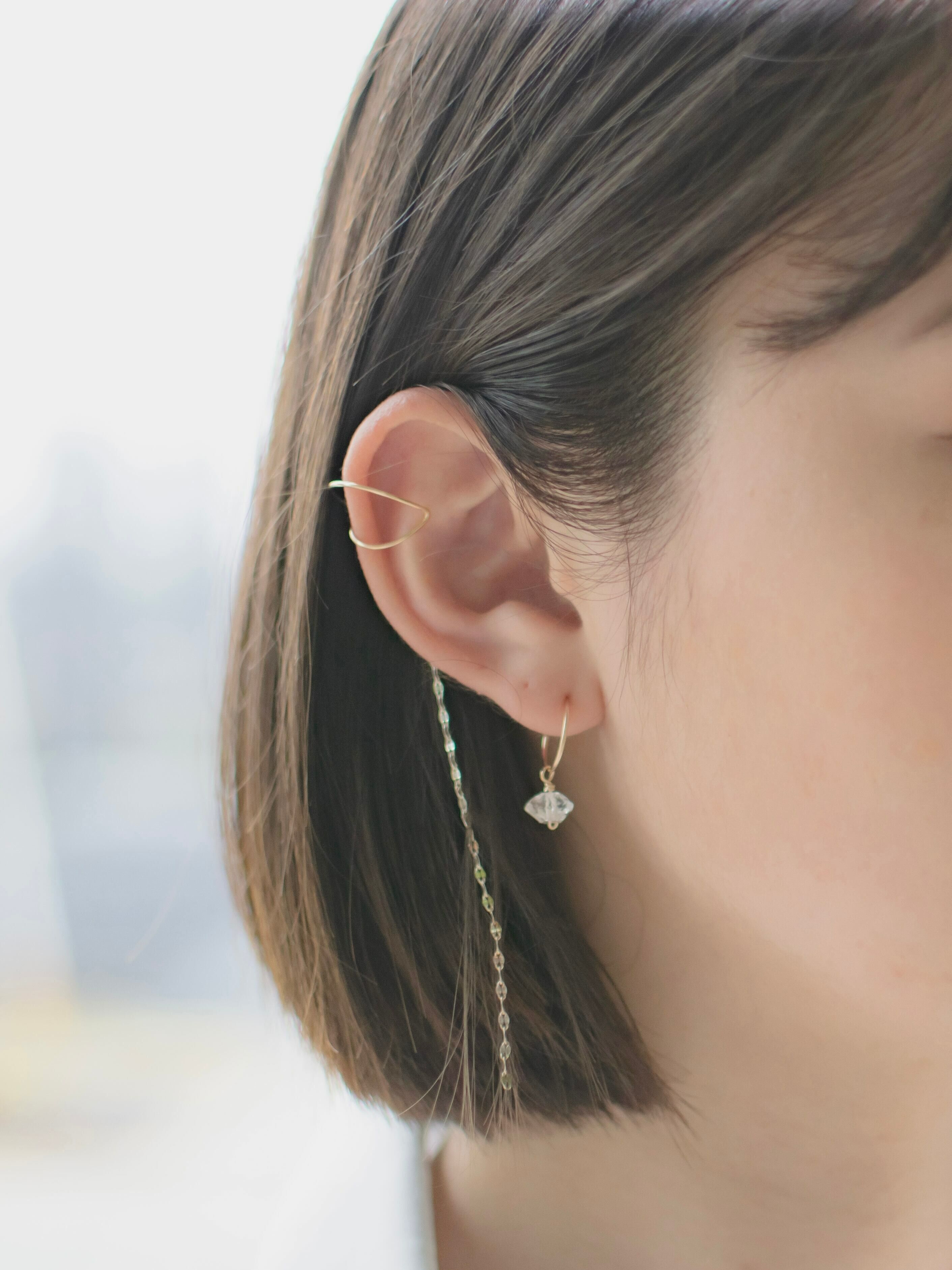 [KIRAN] 鏈條設計耳骨夾 | 925銀 | 14KGF