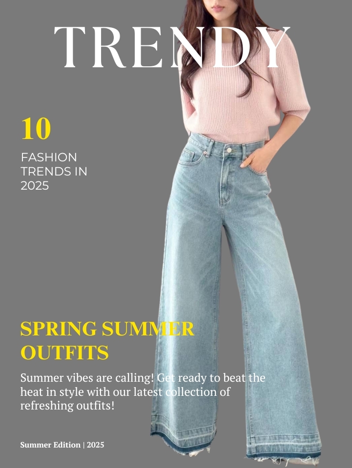 中腰深色滾鬚邊大寬褲