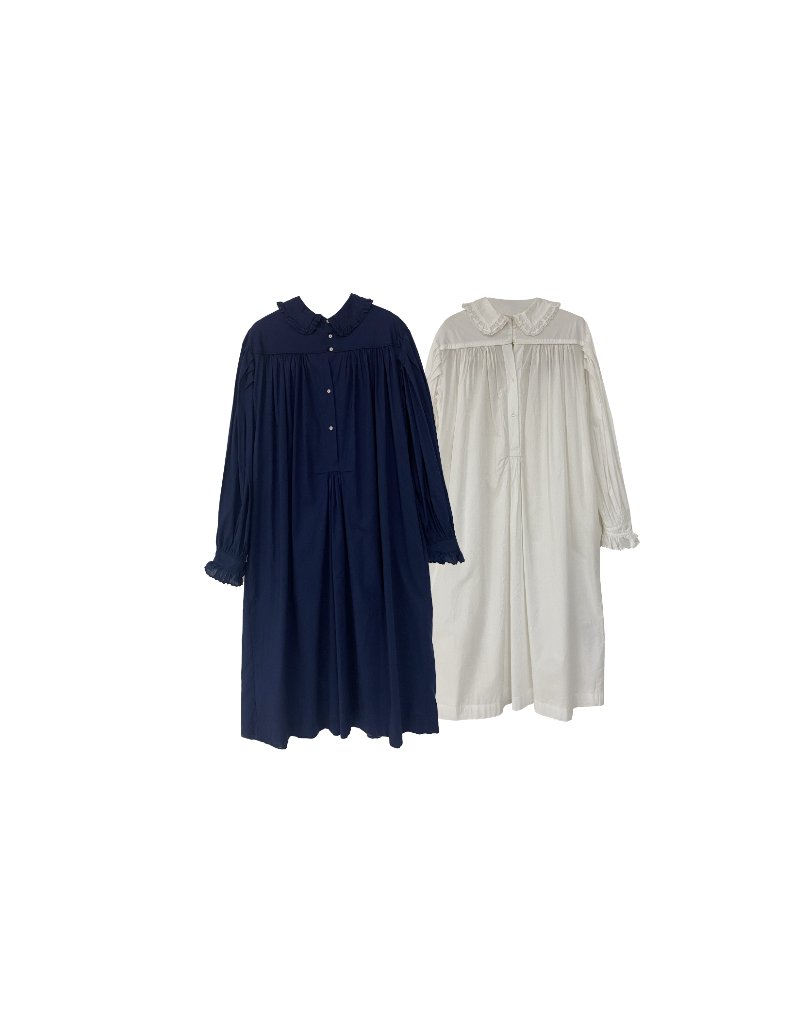 小通花領傘袖半開Onepiece