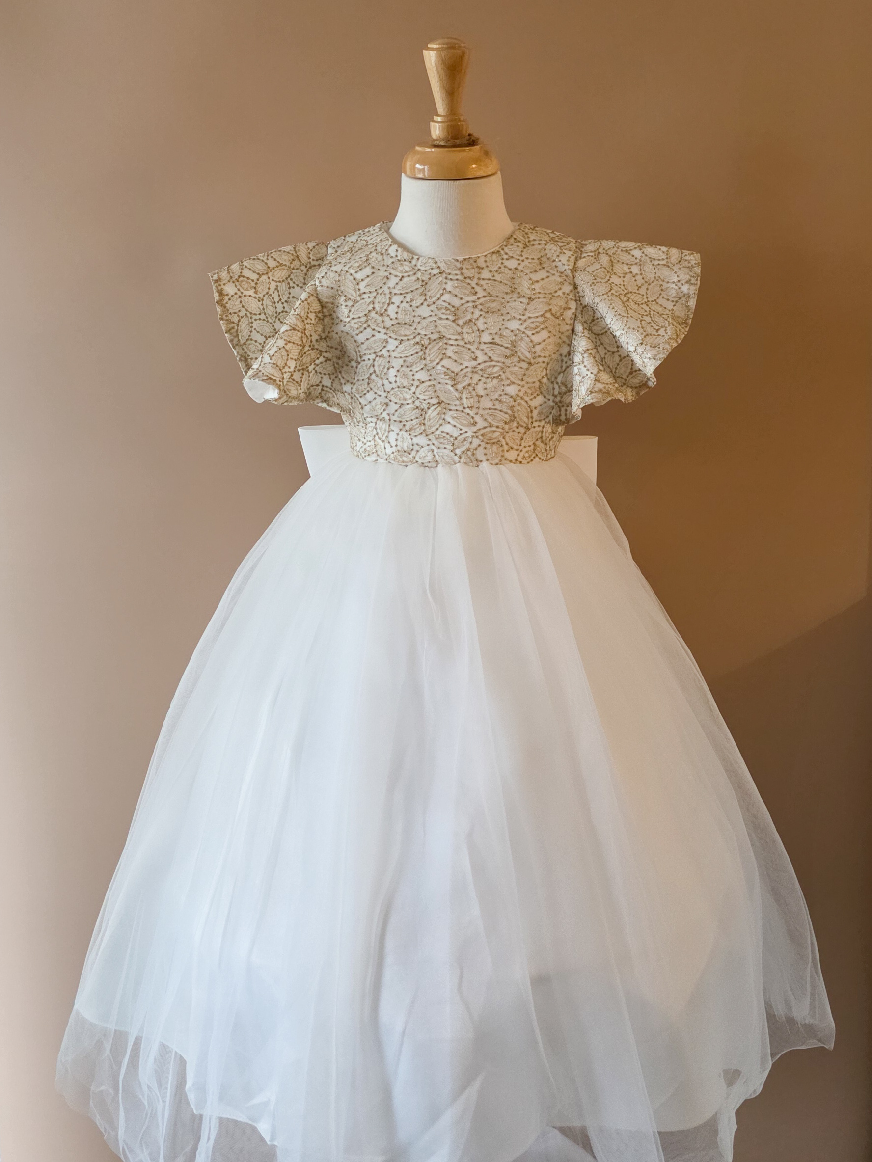 淺金刺繡 長版洋裝/小禮服