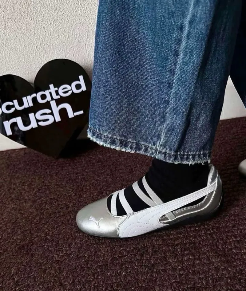 PUMA SPEEDCAT BALLET 賽車鞋 芭蕾舞鞋 涼鞋 白銀 金屬銀 灰銀 女鞋