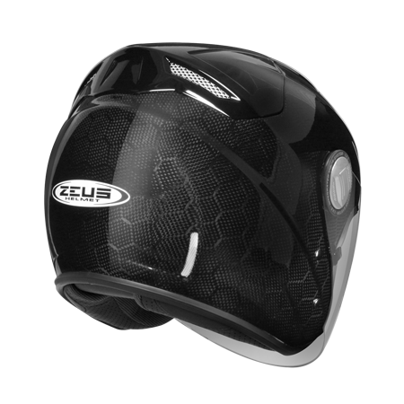 ZEUS ZS-625 透明六角碳纖 素色 四分之三 半罩式  碳纖維輕量