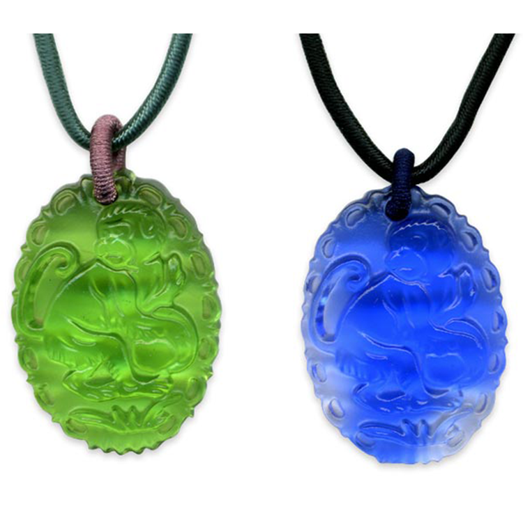 鹿港窯水晶琉璃｜世紀猴項鍊靈巧智慧步步高升開運福