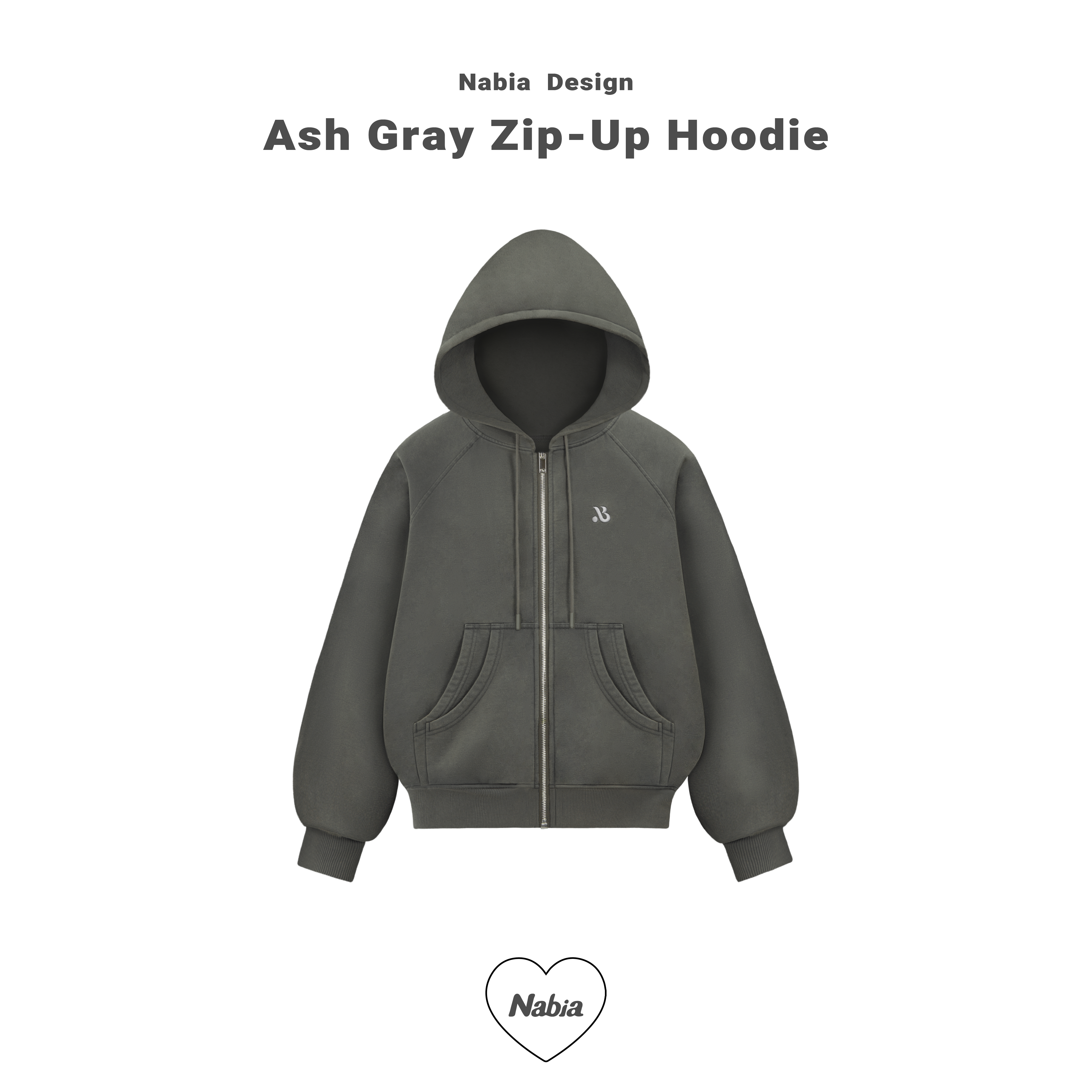 雙口袋水洗連帽外套