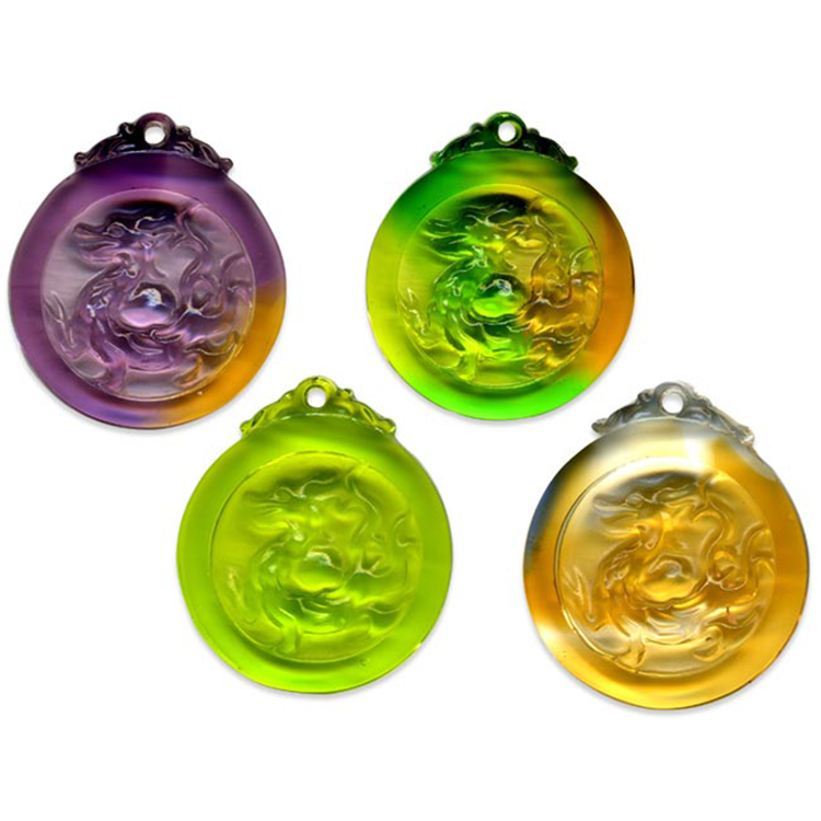 鹿港窯水晶琉璃｜五靈項鍊 青龍朱雀護佑 吉祥開運納福