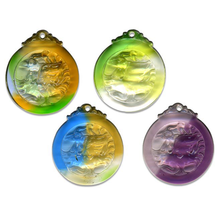 鹿港窯水晶琉璃｜五靈項鍊 青龍朱雀護佑 吉祥開運納福