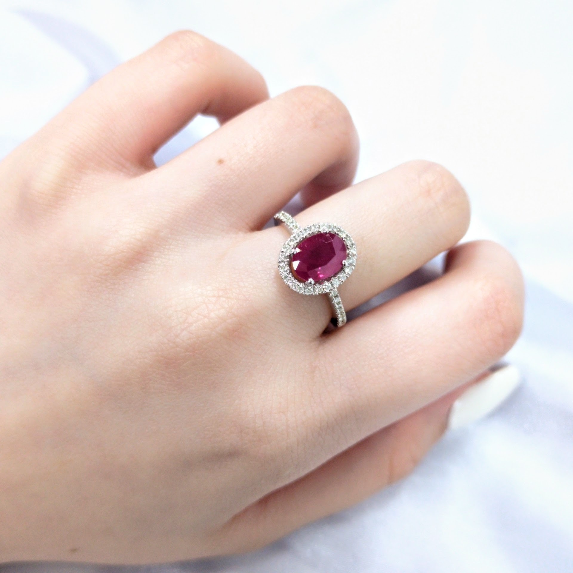 18K White Gold 2.01ct Ruby and Diamond Ring