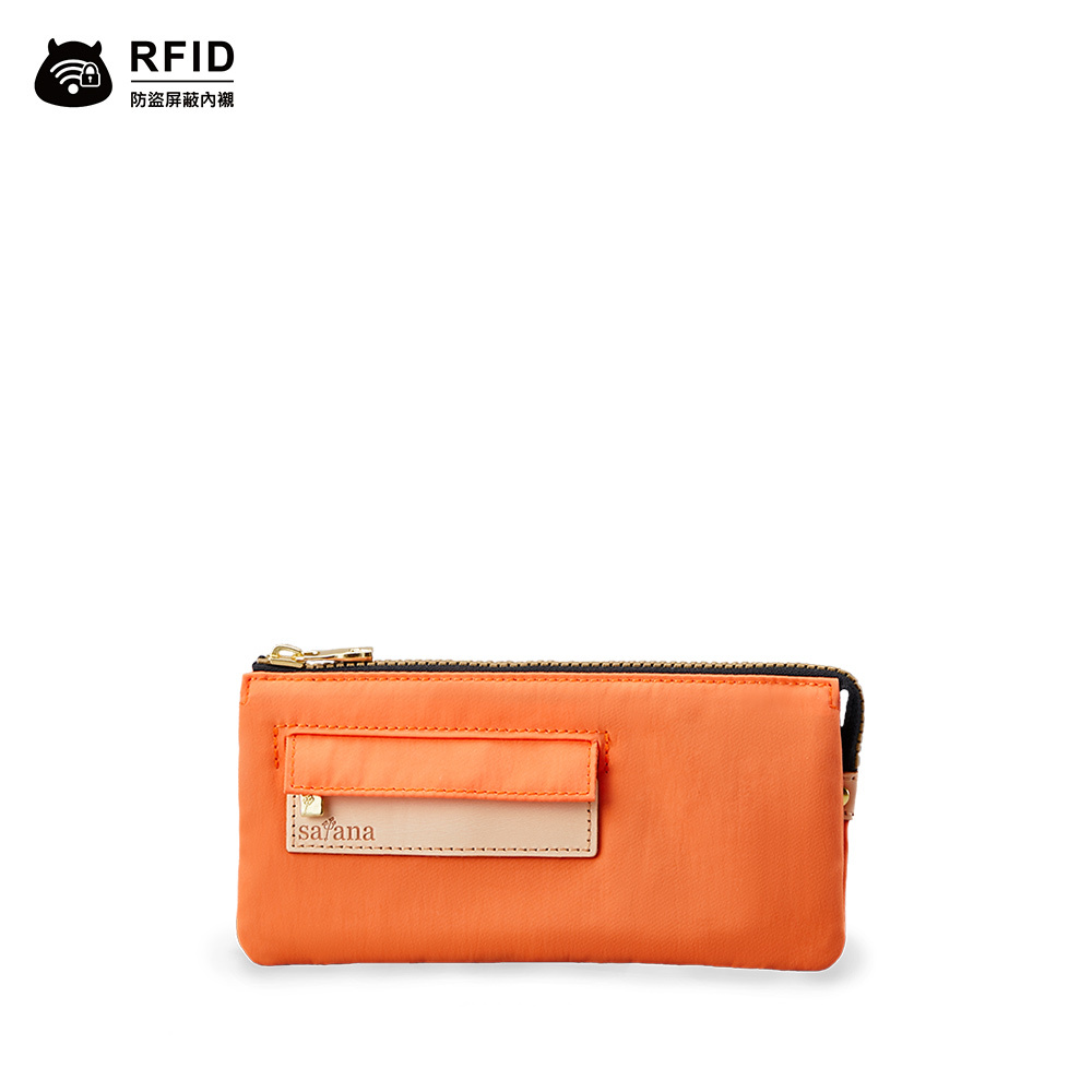 Soldier 多夾層拉鍊長夾-暖陽橙