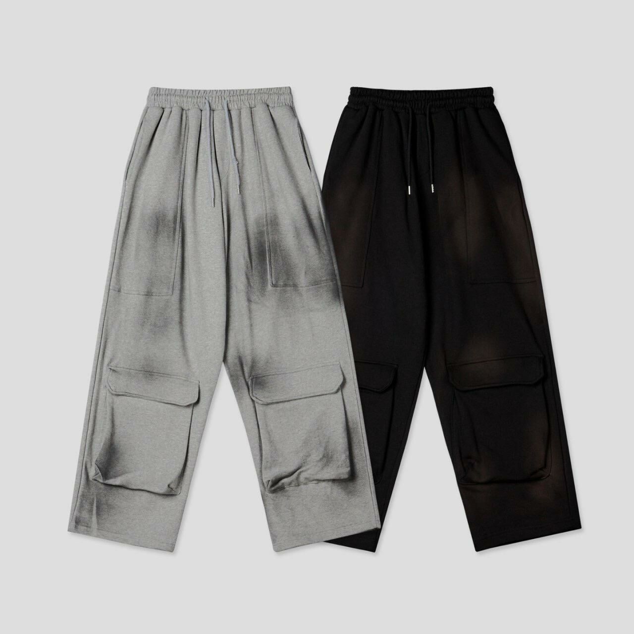 仿污鬆身運動褲 P3050