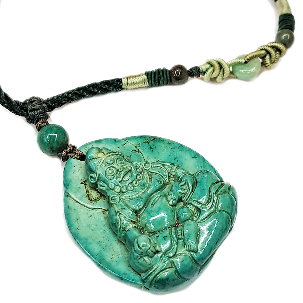 黃財神{綠松石}&中國結項鍊【十方】121776