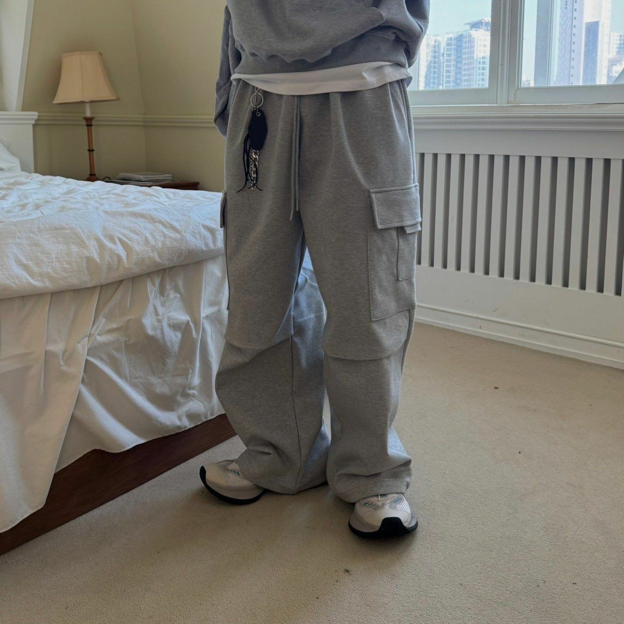 淨色可束腳工裝鬆身運動褲 BY ATTENTION-349P