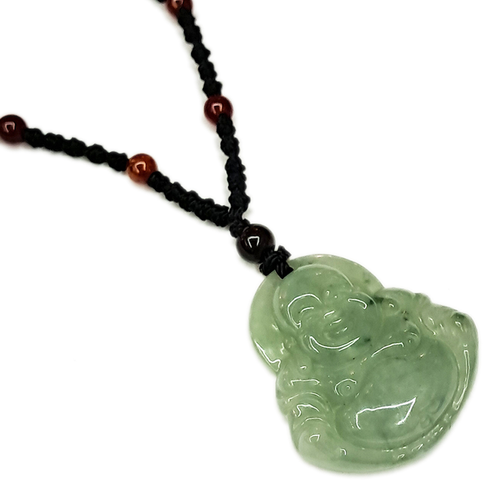 彌勒佛{緬甸玉} 中國結項鍊 【十方】143202
