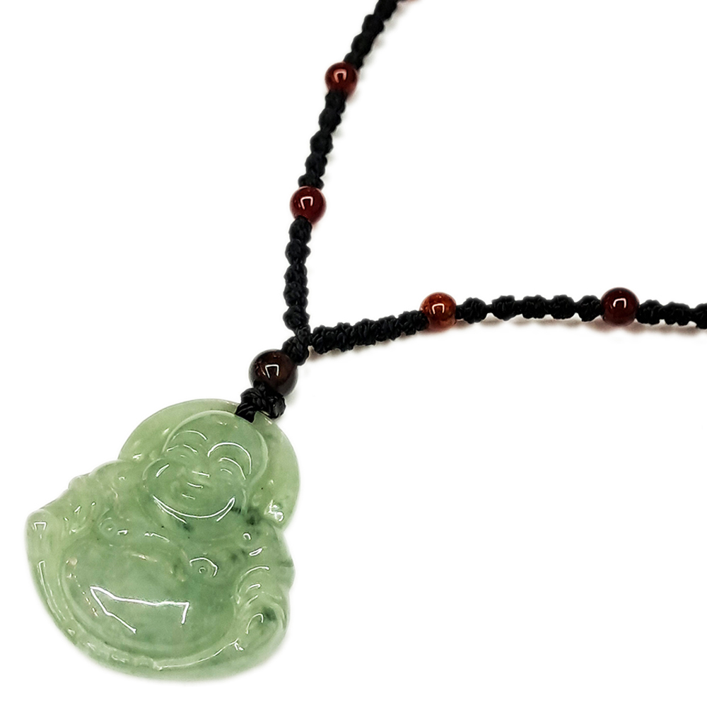彌勒佛{緬甸玉} 中國結項鍊 【十方】143202