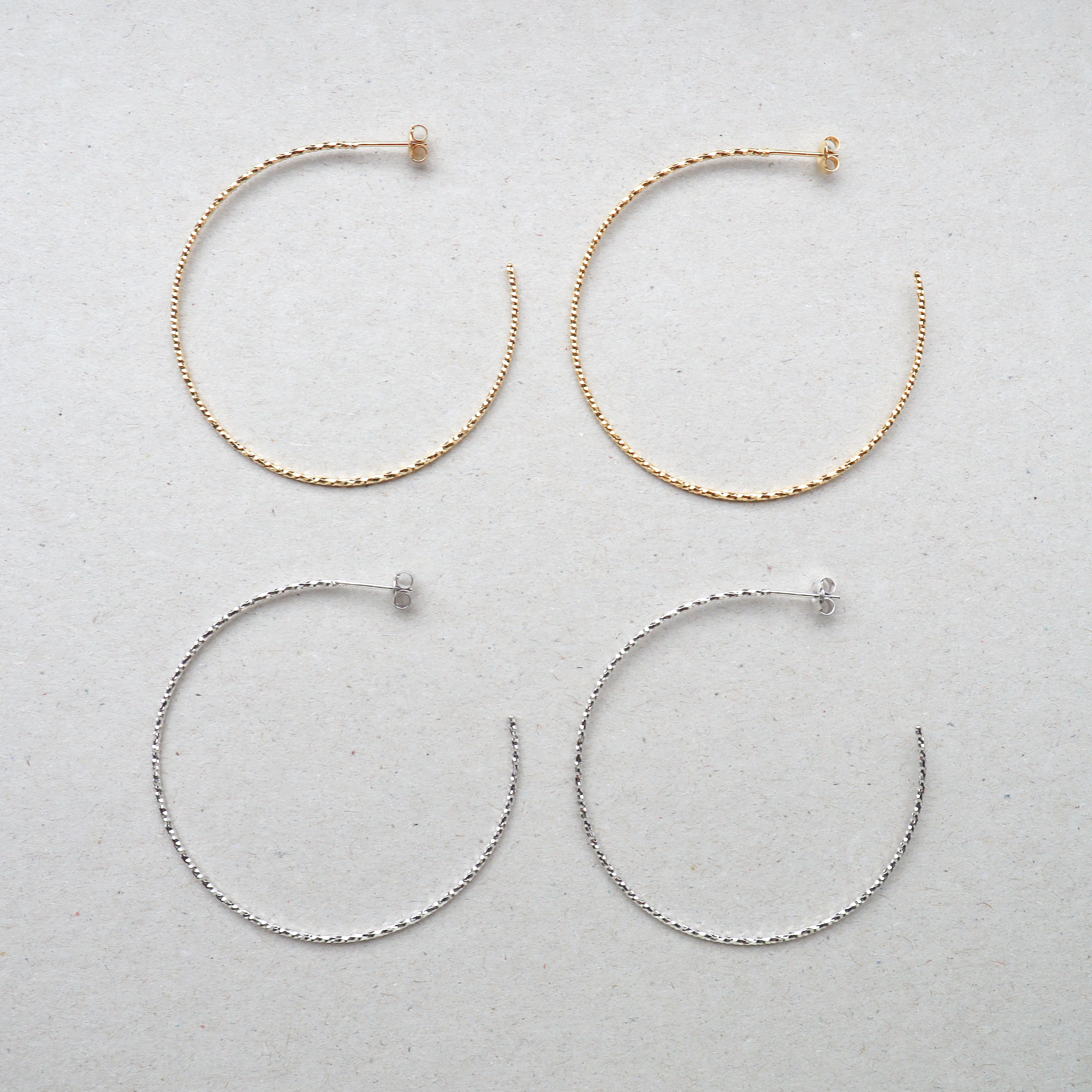 Silver/閃銀系列-波紋半圓耳環(大)